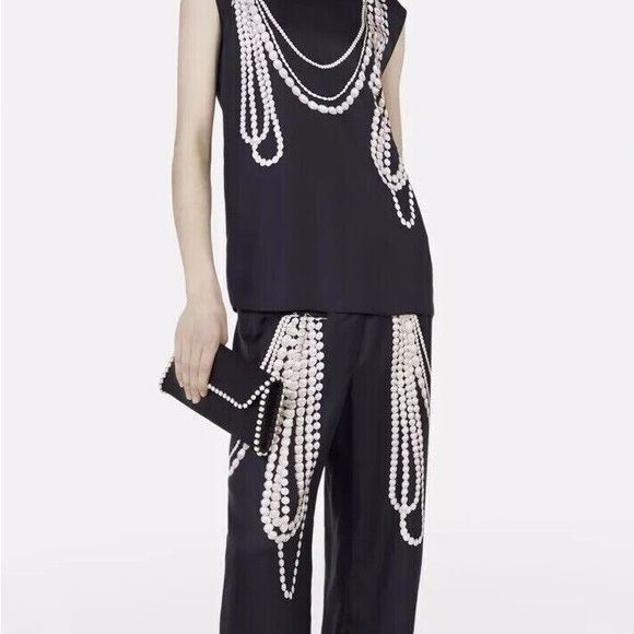 Stella McCartney Pearl Trompe L’oeil Mid-Rise Trousers - Picture 5 of 10